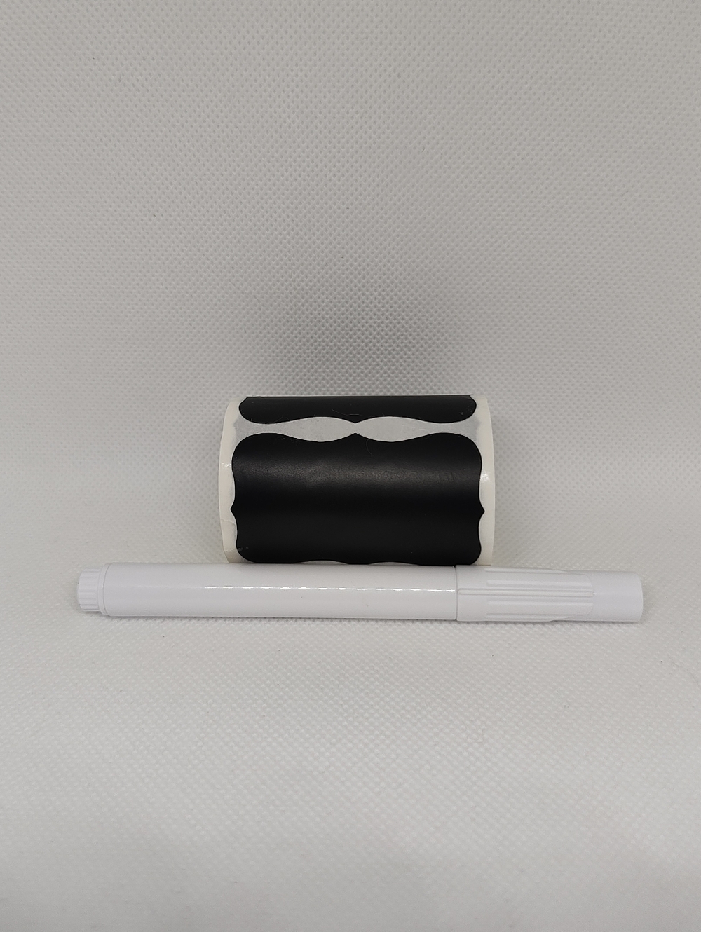 Source Unknown Black & White Chalkboard Style Label Stickers with White Marker